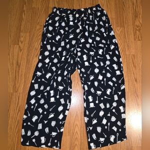 Women's Black Patterned Casual Pants